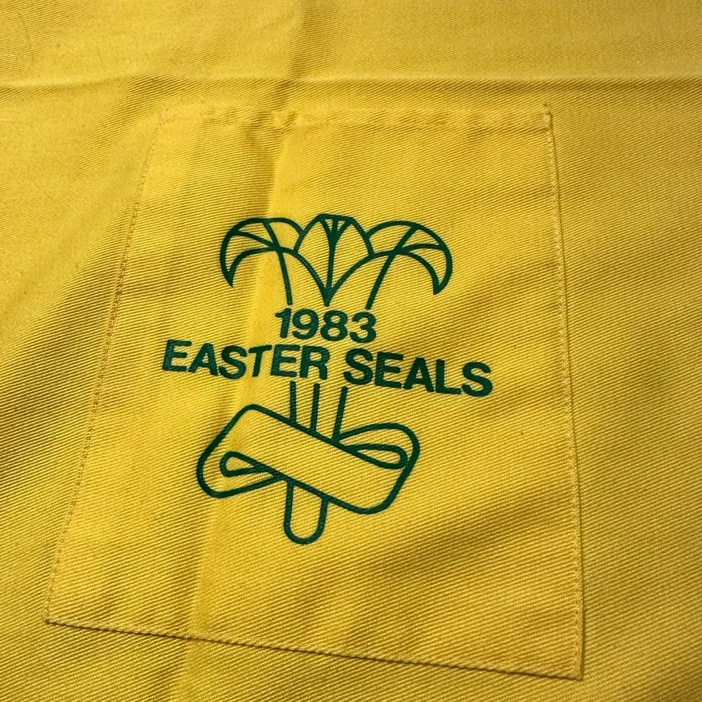 Vintage‎ 1983 Easter Seals Pine-Sol Promotional Apron Yellow Advertising 80s